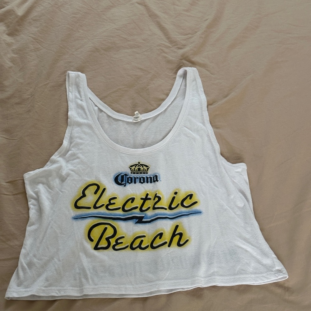 Corona Electric Beach White Tank Top
